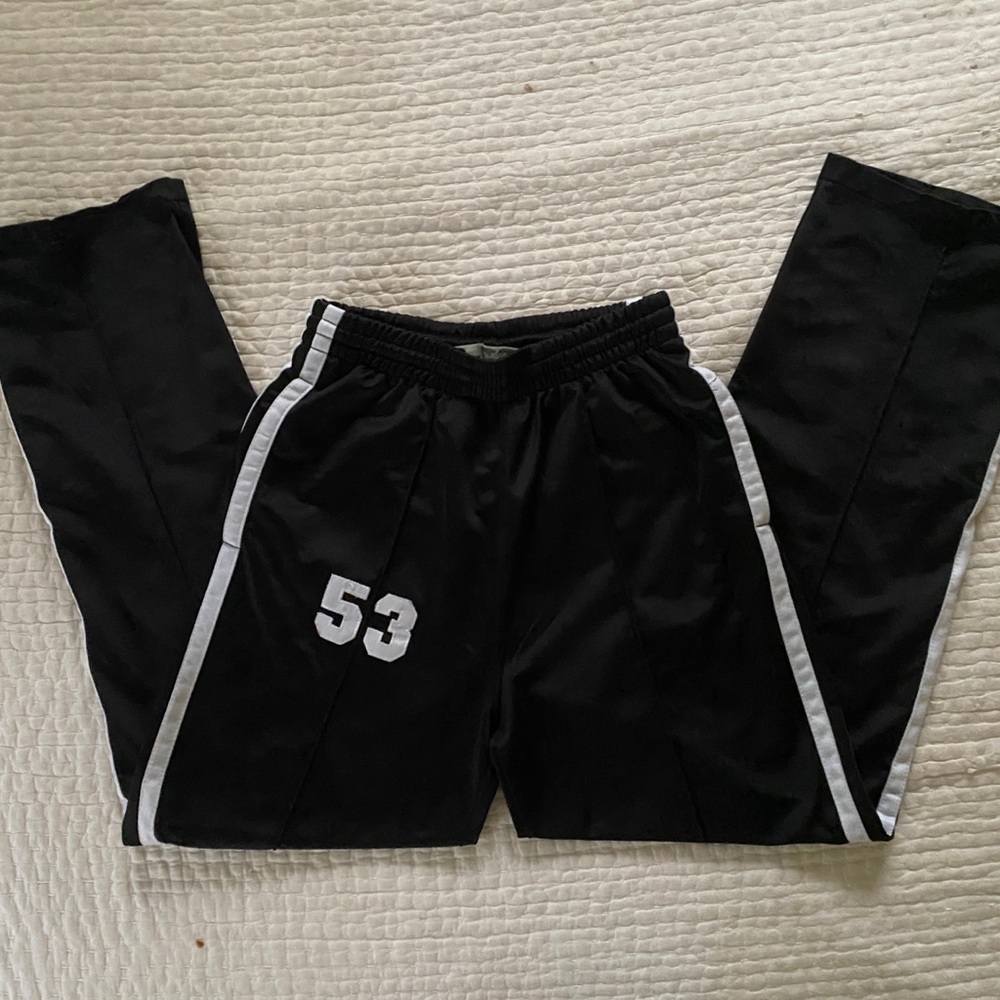 High Waisted Side Stripe Split Hem Track Pants